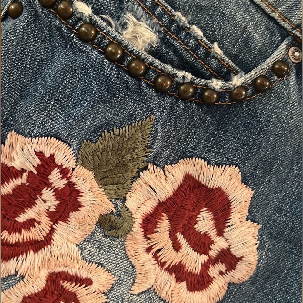 FREE PEOPLE Wild Rose Mini Jean Skirt - Picture 5 of 12